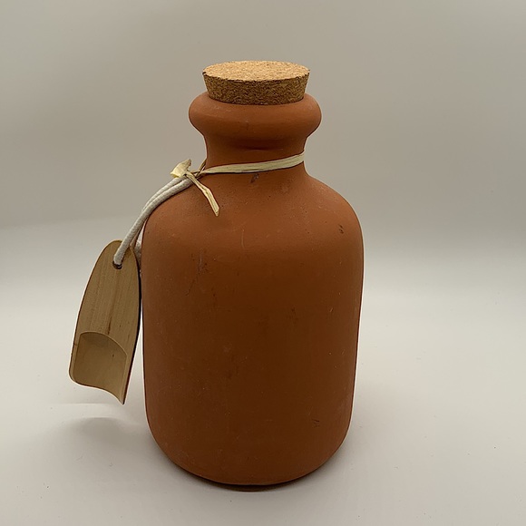 Decorative Clay Jug with Wooden Scoop and Cork Lid - Picture 2 of 2